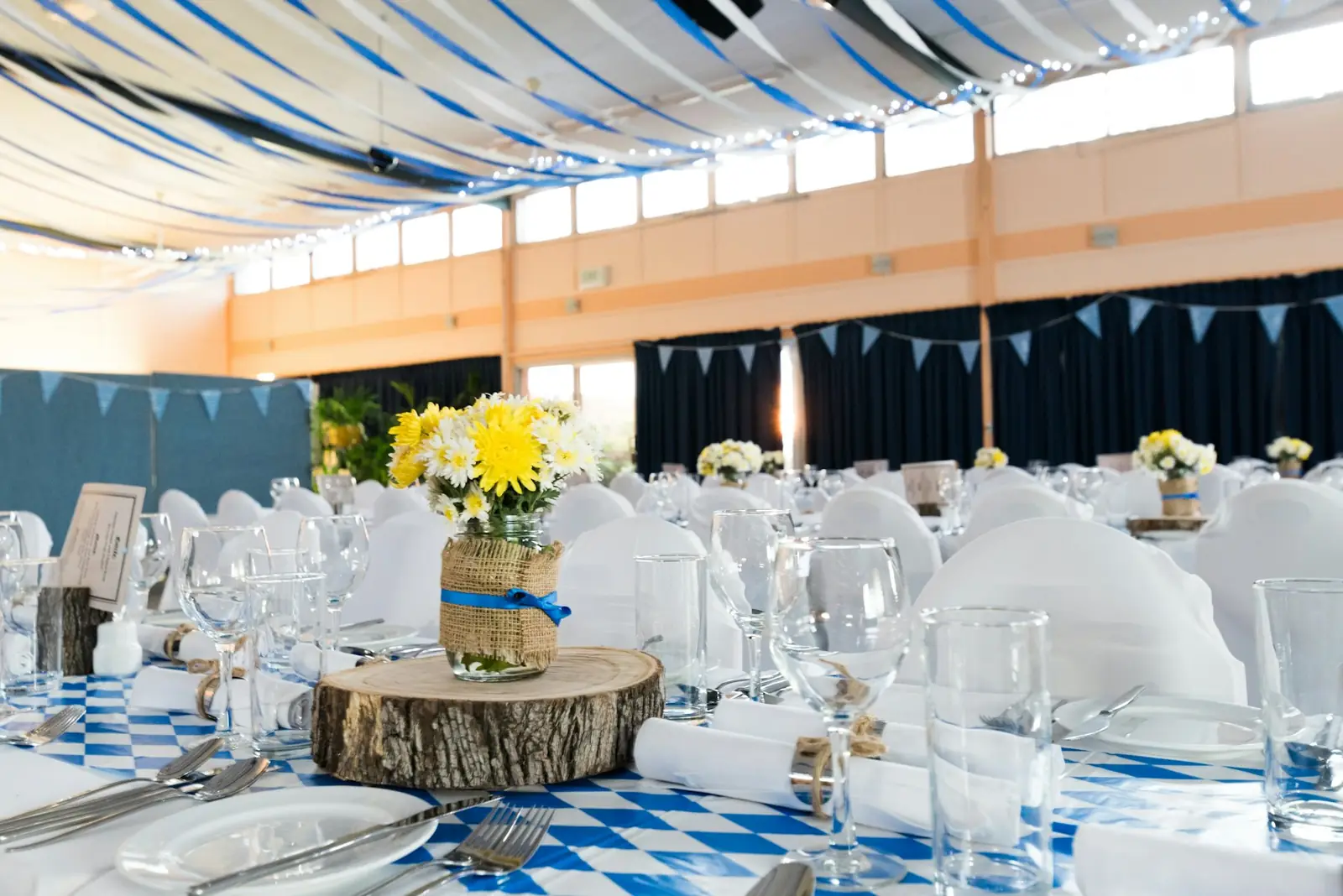 A decorated table set for a celebration